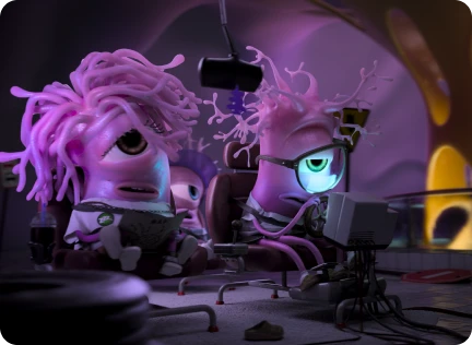 Allegra Brainees characters looking drowsy