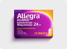 Allegra 24 hours 180 mg fexofenadine 15 allergy tablets